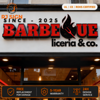 Letras de Señalización LED 3D Personalizadas, Letreros Electrónicos Acrílicos, Señalización Comercial, Letrero para Pizzería, Publicidad Exterior para Restaurantes, IP65