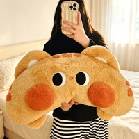 Peluche chat mignon grande taille en polyester, coussin moelleux avec rembourrage en coton PP, poupée à câliner pour chevet, style apaisant, cadeau idéal pour