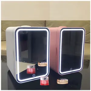 Cheap Small Makeup Refrigerator Portable Beauty Table Top Small Pink Cute Mini Cosmetics Fridge With Mirror Led Light For Room