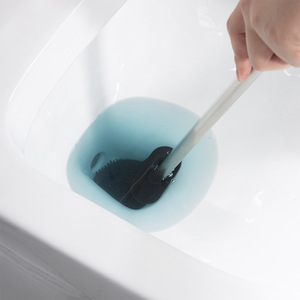 Brosse de toilette transfrontalière en acier inoxydable double face TPR écologique pour le nettoyage de la salle de bain, forme solide - Product Image 3