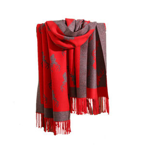 Chal de lana de Cachemira con estampado de ciervo, chal de Pashmina, Jacquard - Product Image 5