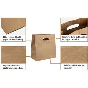 Bolsas de Papel Blancas Troqueladas de Bajo Precio con Asas para Café, Mercancía, Venta Minorista, Festivales y Días Festivos - Product Image 4