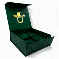 Boîtes rigides pliables personnalisées pour chapeaux de cowboy, boîte cadeau personnalisée de taille standard avec couvercle magnétique