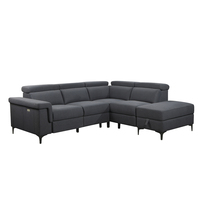 Großes Ecksofa mit Relaxfunktion, Mikrofaser-Stoff, L-Form, mit Ottoman, Moderner Stil, Schlafsofa
