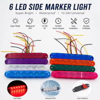 6LED LKW-Seitenmarkierungsleuchten Blinkleuchte 12V-24V LED Warnblitzlicht Wasserdichte Seitenleuchte DH-041 Net Flash