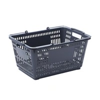 Panier de courses en plastique rouge à double poignée, capacité 25L/30L, écologique et durable, produit de haute qualité