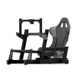 Simulateur profil aluminium volant personnalisé Cockpit simulateur de jeu de conduite superbe Cockpit avec vraie chaise course - Product Image 1