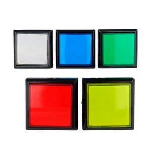 Botones LED Iluminados Cuadrados Grandes de 51*51mm, Botón Pulsador para Accesorios de Juego, Botón de Juego de 5V/12V, Botones de Plástico para Arcade - Product Image 1