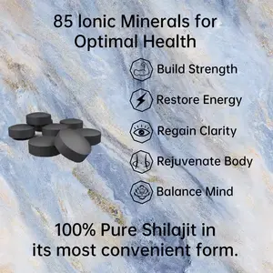 100% tinh khiết khoáng chất vi lượng phức tạp tinh khiết Himalaya shilajit khô giọt giàu tự nhiên 58% Fulvic axit gốc shilajit nhựa