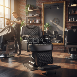 Sillón de Barbería Moderno de Hierro, Giratorio 360 Grados, Reclinable, Modelo 219, Resistente, para Barbería - Product Image 3