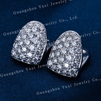 Grillz dentaire personnalisé en diamant VVS D taille brillant, en argent S925, or massif 14k 18k, style HipHop glacé, certifié par une tierce partie, micro-pavé