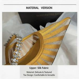 Chaussures d'été bohèmes style féerique pour femmes, à talons aiguilles, talons hauts, ornées de cristaux, à bout pointu, talon fin, style romain, pour la plage, directement de l'usine - Product Image 6