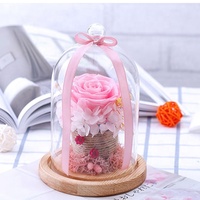 Rose en verre Happy Valentine, cadeau éternel en tube, pour la remise des diplômes, la fête des pères, Pâques, Halloween, écologique, fait main, résistant aux UV, LED
