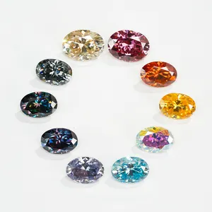 Redleaf Sapphire Blue Yellow Purple Green Color Moissanite GRA 1ct 2ct Oval Cut Synthetic Moissanite Diamond Loose Gemstone