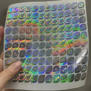 Etiqueta holograma personalizada 3d, cor prata