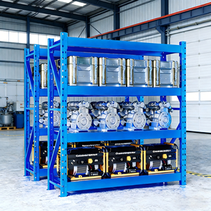 Rak Industri Heavy Duty 4 Lapis Rak Gudang Logam Harga Terjangkau Rak Garasi Adjustable Rak Susun Logam Tanpa Baut - Product Image 2