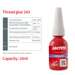 <span class=keywords><strong>Loctite</strong></span> 241 243 263 <span class=keywords><strong>222</strong></span> 271 290 272 Pegamento para Tornillos, Agente Fijador de Roscas, Pegamento Antiaflojamiento para Roscas - Product Image 5