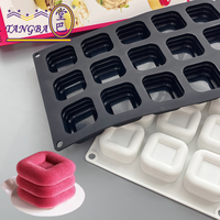Tangba 15-Cavity Silikon Mousse Kuchen formen Bewölkte quadratische Ringe Backwerk zeuge Pralinen form Kuchen Dekorations werkzeuge