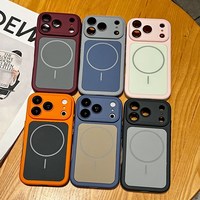 Coque de téléphone magnétique à dos mat à pois pour iPhone 18 17 Pro Max 16 15 14 13 12 Pro Max avec film protecteur d'objectif HD