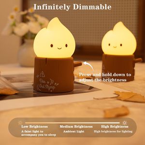 Bonita lámpara de velas sin llama, lámparas LED regulables para guardería, lámpara de noche con temporizador recargable USB para niños adultos, dormitorio, exterior, regalo - Product Image 4