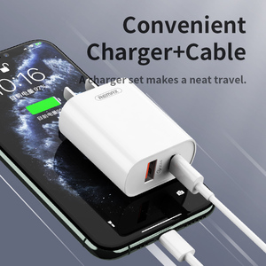 RP-U37 20W QC+PD ที่ชาร์จเร็วแบบสองพอร์ต ดีไซน์ทนไฟและพกพาสะดวก อะแดปเตอร์โทรศัพท์ 2 in 1 พร้อมสายชาร์จ RP-U37 Ja - Product Image 3