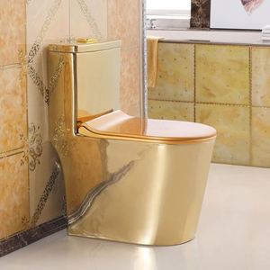 โถสุขภัณฑ์เซรามิกชุบทองคุณภาพสูงแบบชิ้นเดียวจากโรงงานเฉาโจว - Product Image 2