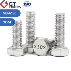 Boulon à tête hexagonale et écrou <span class=keywords><strong>en</strong></span> acier inoxydable M10-M100 SS 317L 310S S31703 S31008 <span class=keywords><strong>EN</strong></span> 1.4438 1.4845 Tige filetée 2520 0Cr25Ni20 - Product Image 2