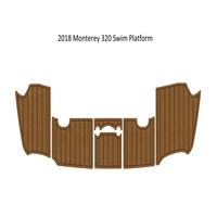 Plateforme de bain Monterey 320 2018, tapis de sol en mousse EVA imitation teck pour bateau, SeaDek MarineMat Gatorstep, auto-adhésif