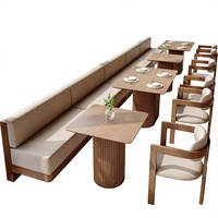 Canapés muraux personnalisés pour restaurants modernes, combinaisons table-chaise pour chaînes de restaurants, restaurants commerciaux tendance