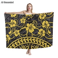 Sarongs personalizados de moda, suministro de fábrica al por mayor, embellecedor, Hawaiano, lavavava, sarong de playa de alta calidad, superventas