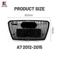 Grille de calandre de voiture KIETUNE RS7 en nid d'abeille, plastique ABS de haute qualité avec installation facile pour Audi A7 2012-2015