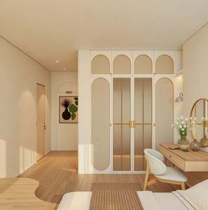 Eco-Friendly Wood Style Modular Kitchen <b>Cabinet</b> with Faucet and Glass Combined Kitchen Island and Dining <b>Room</b> Table - Product Image 4