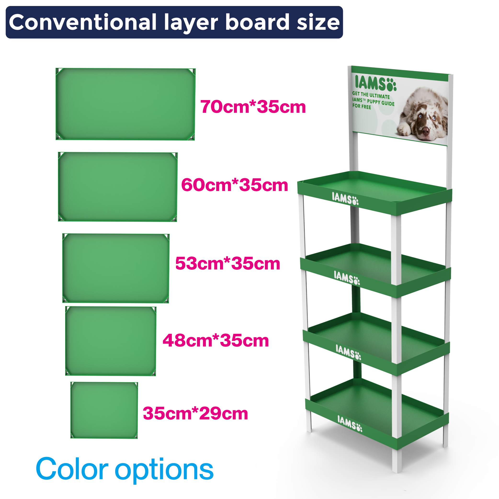 Apache Custom Portable PVC Laminated Floor Dog Food Display Rack for Supermarkets — view 3