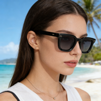 Lunettes de soleil polarisées carrées en acétate avec logo personnalisé, protection UV400, pour hommes et femmes, vente en gros, OEM ODM
