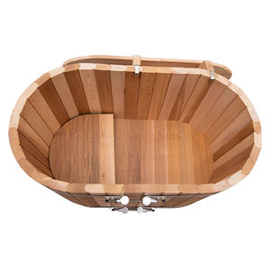 ساونا خشبية الرجال في الهواء الطلق الباردة يغرق بركة و مبرد حوض مجموعة الجليد برميل حمام دلو للثلج حوض - Product Image 6