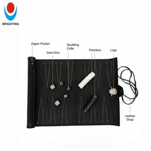 Jeu <span class=keywords><strong>de</strong></span> backgammon portable en cuir PU avec <span class=keywords><strong>logo</strong></span> personnalisé, jeu <span class=keywords><strong>de</strong></span> voyage enroulable avec dés et pions, idéal pour un cadeau d'anniversaire, <span class=keywords><strong>de</strong></span> mariage ou d'affaires - Product Image 1