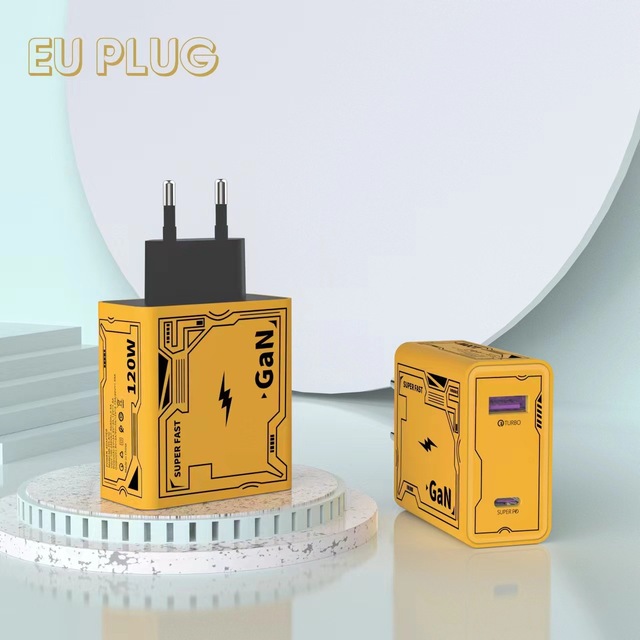 120W GAN Fast Charging Wall Adapter QC3.0 USB Type C PD Mobile Phone & Laptop Charger with EU/US/UK Plug 5V/2A Output