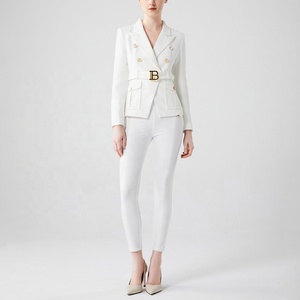 AIMEISI Ropa de Mujer de Alta Calidad Casual Cinturón con Hebilla de Metal Tallas Grandes XXL <span class=keywords><strong>Blazer</strong></span> Chaqueta Formal Oficina Fardos Señoras Blazers - Product Image 5