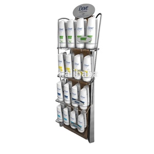 Negozio al dettaglio personalizzato free standing in legno shampoo espositore per shampoo detergente per il corpo espositore - Product Image 4