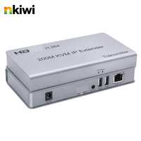 NKIWI H.264 200M HDTV KVM Over IP Extender 1080p Cat6 RJ45 Kabel Jaringan Ethernet Mouse/Keyboard untuk Monitor PC Stok Tersedia