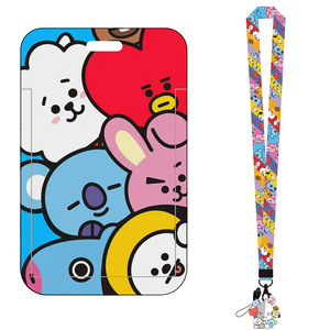 K-pop 2026 Idol Cartoon Bus Studenten Maaltijdkaart Houder Werkkaarten van Medewerkers Verwijderbare Plastic ID-kaarthouder Met Lange Lanyards - Product Image 2