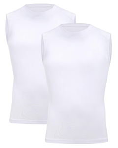 Débardeur de sport sans manches pour homme, à logo personnalisé, compressif, respirant, séchage rapide, couche de base pour l'entraînement et le basketball - Product Image 1