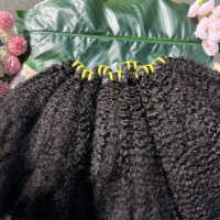 Cheveux Humains Vietnamiens Bruts de Qualité 12A, Tissage Naturel Vierge, Vente en Gros, Lots de Cheveux Bouclés Afro Kinky 4C