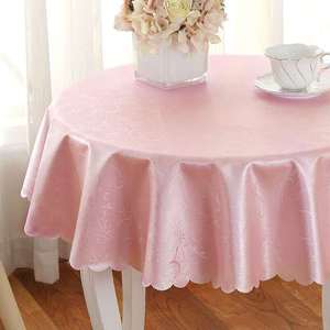 Nappe de ménage de style européen moderne grande nappe ronde en cuir PU imperméable à l'huile imperméable à l'eau chaude - Product Image 4