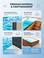 Piscine hors sol moderne de haute qualité, prix de gros, sur mesure, en conteneur de 20 pieds/40 pieds, pour villa, jardin extérieur