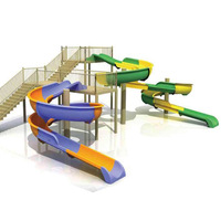 Toboggan aquatique pour enfants en gros, combo familial double toboggan, petit toboggan de parc aquatique en fibre de verre, plastique et acier inoxydable, Guangzhou