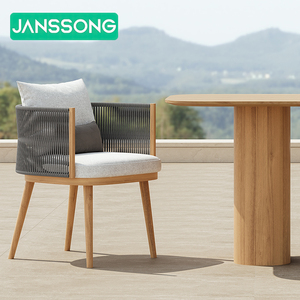 Set da pranzo <span class=keywords><strong>Patio</strong></span> <span class=keywords><strong>di</strong></span> lusso in <span class=keywords><strong>legno</strong></span> <span class=keywords><strong>di</strong></span> Teak Hotel Set da pranzo all'aperto tavolo e sedie da giardino Hotel Set <span class=keywords><strong>di</strong></span> mobili da giardino corda sedia da esterno - Product Image 1