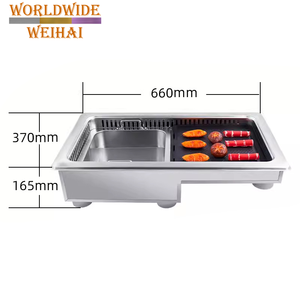 Commercial Stainless Steel Smokeless Electric <strong>Grill</strong> for Korean <strong>BBQ</strong> Restaurants <strong>Indoor</strong> Tabletop <strong>Grill</strong> Exhaust Fan Touch Control - Product Image 3