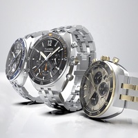 Haute qualité personnalisé faible quantité minimale de commande 316l en acier inoxydable dôme saphir plongeur plongée solaire L'océan Maître montre Chronographe sport à vendre