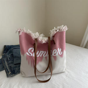 Bolsos de mano de verano, bolsos de lona, bolso de mujer, bolso de compras, bolso de gran tamaño, logotipo personalizado - Product Image 2